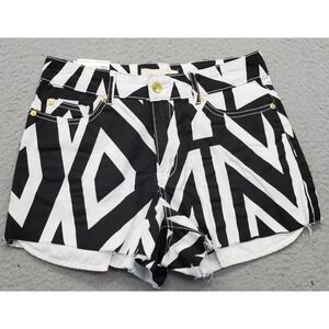 Nicki Minaj Cut Out Shorts Womens Sz 3/4 Multi Geometric Print Stretch High-Rise